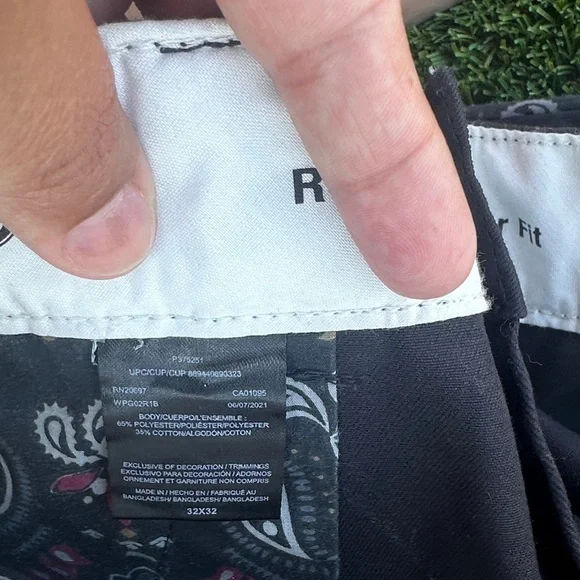 Dickies Men's Navy Cargo Pants with Paisley Design  BD3 - Picture 4 of 5